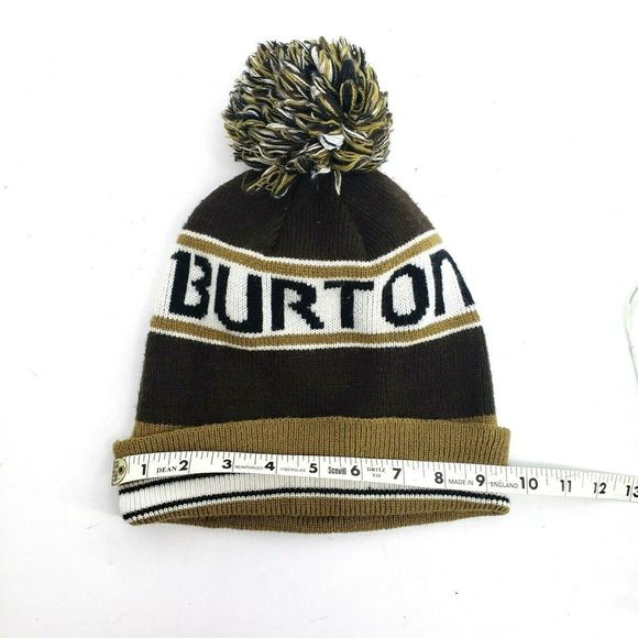 Burton Spell Out Pom Pom Beanie Winter Hat Unisex - Picture 5 of 7